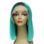Wholesale 1B/lake blue Human Hair Lace Front Straight Bob Wigs