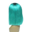 Wholesale 1B/lake blue Human Hair Lace Front Straight Bob Wigs