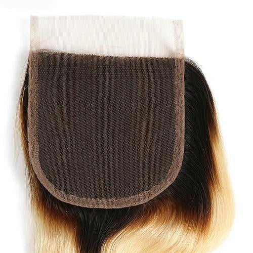 Wholesale #1B613 Body Wave Closure Human Hair Blonde Closure