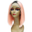 Wholesale #1B/Pink Human Hair Lace Front Straight Bob Wigs