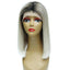 Wholesale 1B/grey Human Hair Lace Front Straight Bob Wigs
