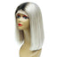 Wholesale 1B/grey Human Hair Lace Front Straight Bob Wigs