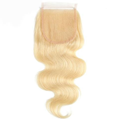 Wholesale #613 Body Wave Closure Human Hair Blonde Closure