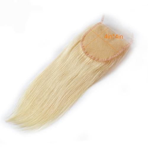 Wholesale #613 Straight Closure Human Hair Blonde Closure