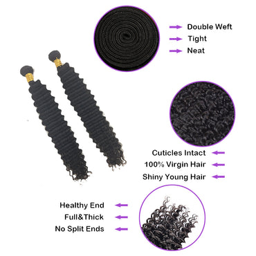 Wholesale Deep Curly Virgin Human Hair Natural Black Bundles