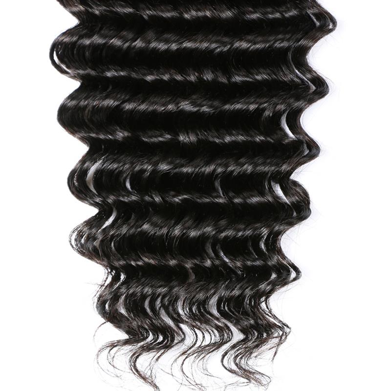 Wholesale Deep Curly Virgin Human Hair Natural Black Bundles