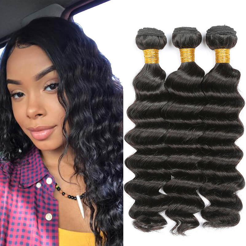 Wholesale Deep Wave Virgin Human Hair Natural Black Bundles