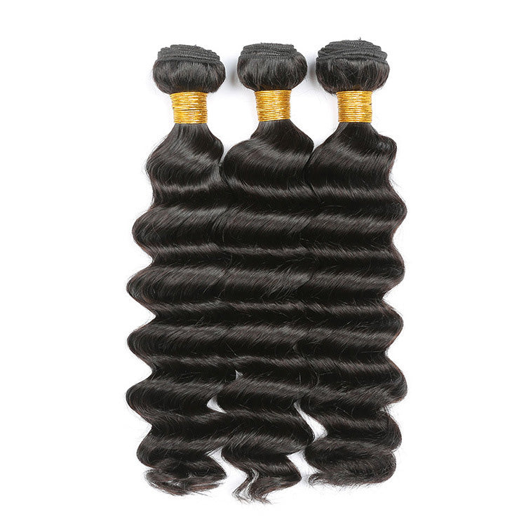 Wholesale Deep Wave Virgin Human Hair Natural Black Bundles