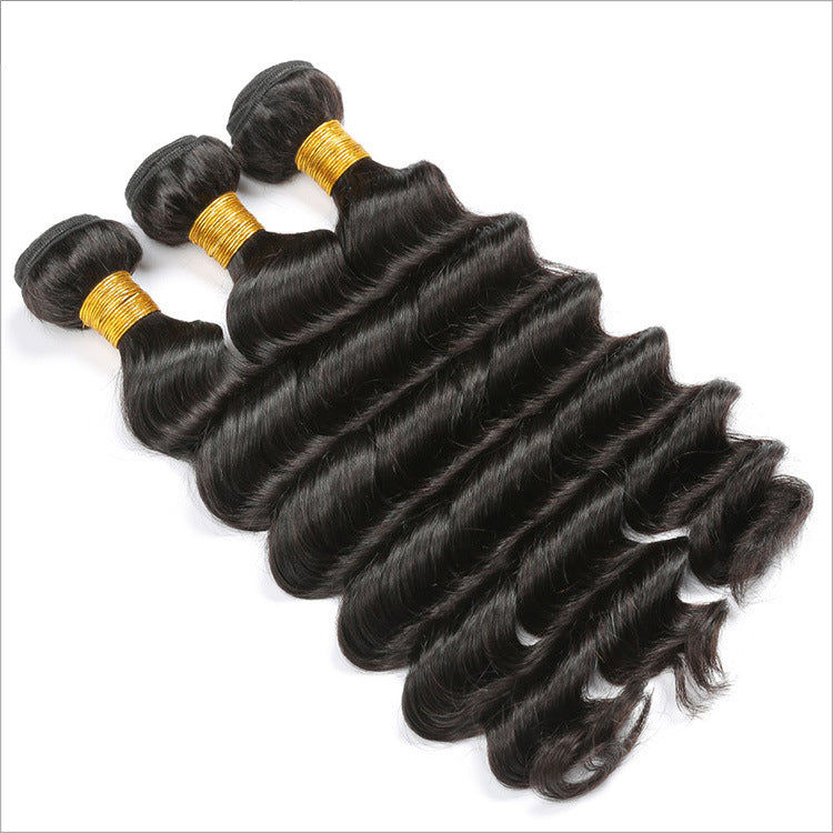 Wholesale Deep Wave Virgin Human Hair Natural Black Bundles