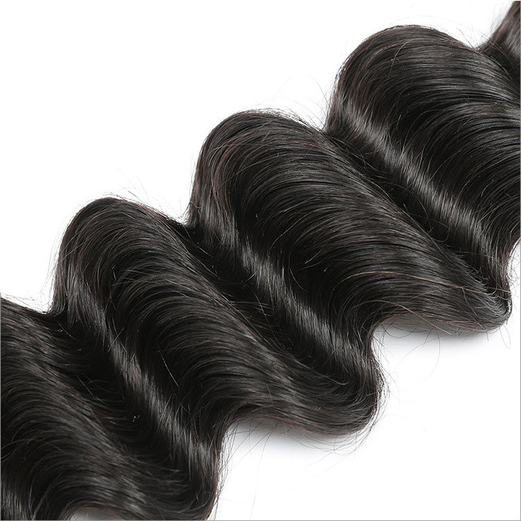 Wholesale Deep Wave Virgin Human Hair Natural Black Bundles