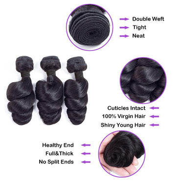 Wholesale Loose Wave Virgin Human Hair Natural Black Bundles