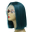 Wholesale Atrovirens Human Hair Lace Front Straight Bob Wigs