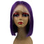 Purple Human Hair Lace Front Straight Bob Wigs