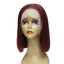 wine red Human Hair Lace Front Straight Bob Wigs