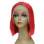 Red Human Hair Lace Front Straight Bob Wigs