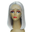 grey Human Hair Lace Front Straight Bob Wigs