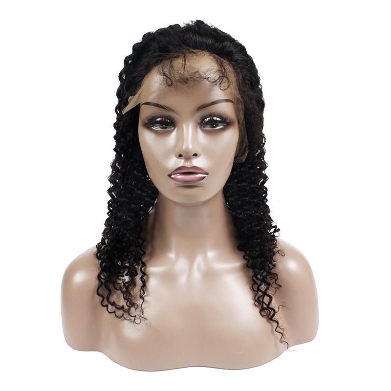 Wholesale Deep Curly Human Hair Lace Wig Naturlal Black #1B