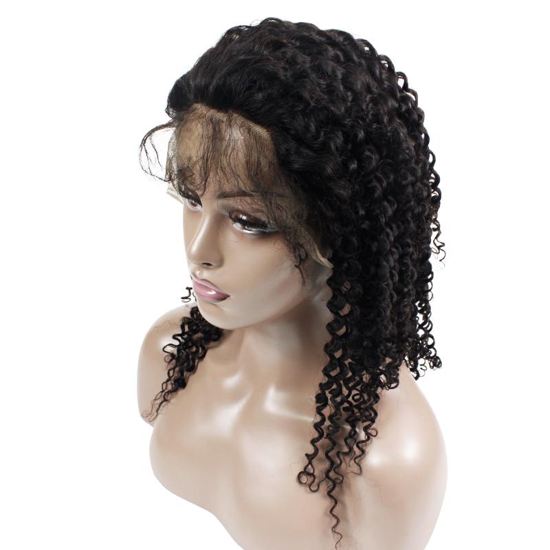 Wholesale Deep Curly Human Hair Lace Wig Naturlal Black #1B