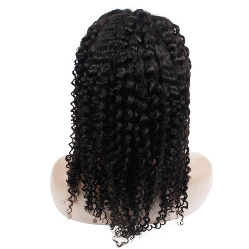 Wholesale Deep Curly Human Hair Lace Wig Naturlal Black #1B