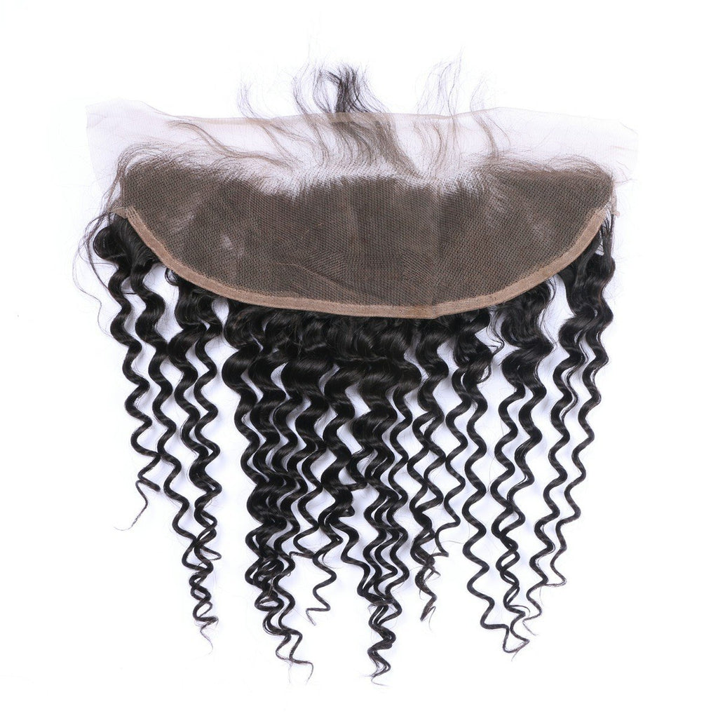 Wholesale Deep Curly Frontal Human Hair Natural Black #1B