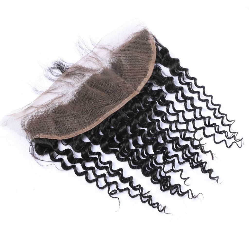 Wholesale Deep Curly Frontal Human Hair Natural Black #1B