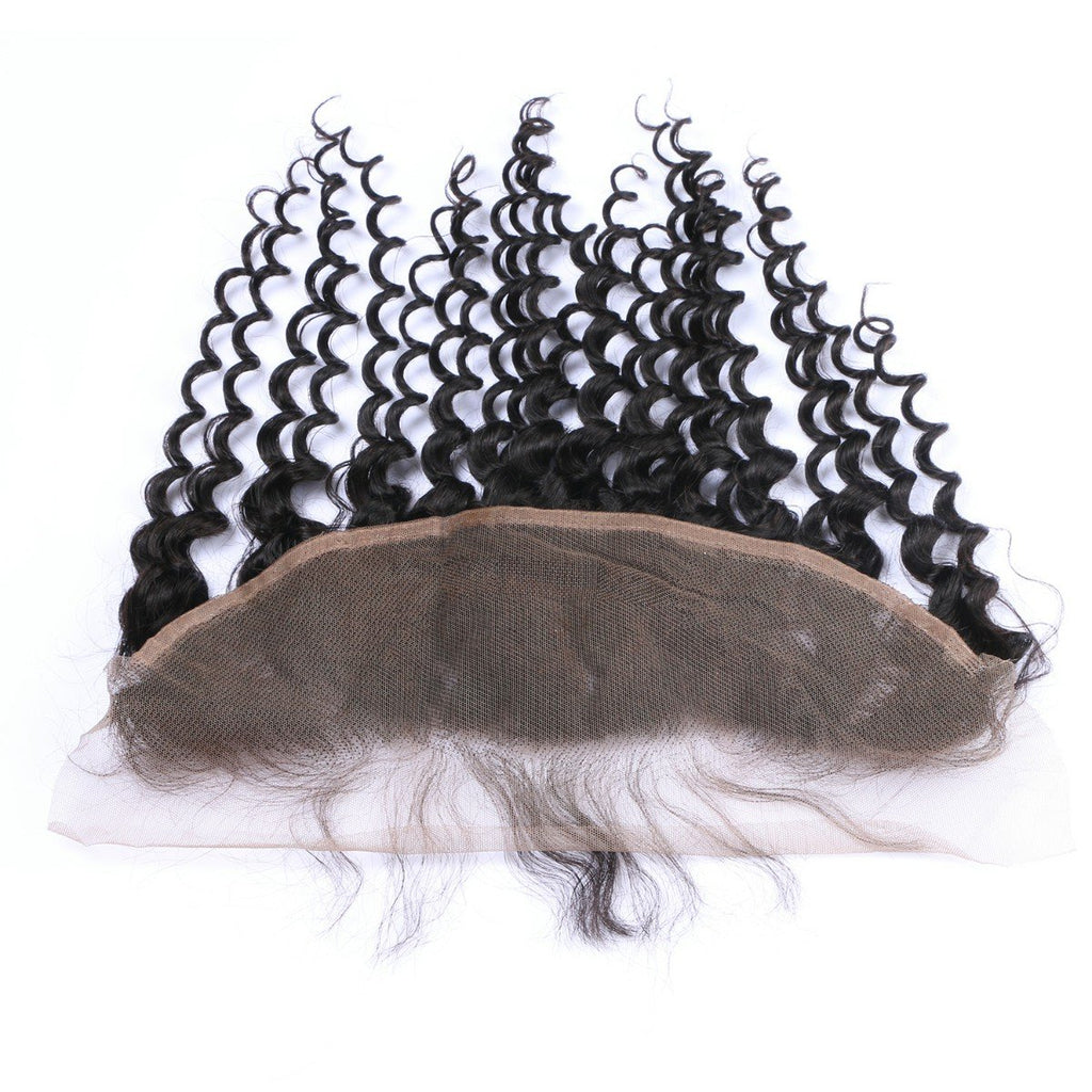 Wholesale Deep Curly Frontal Human Hair Natural Black #1B