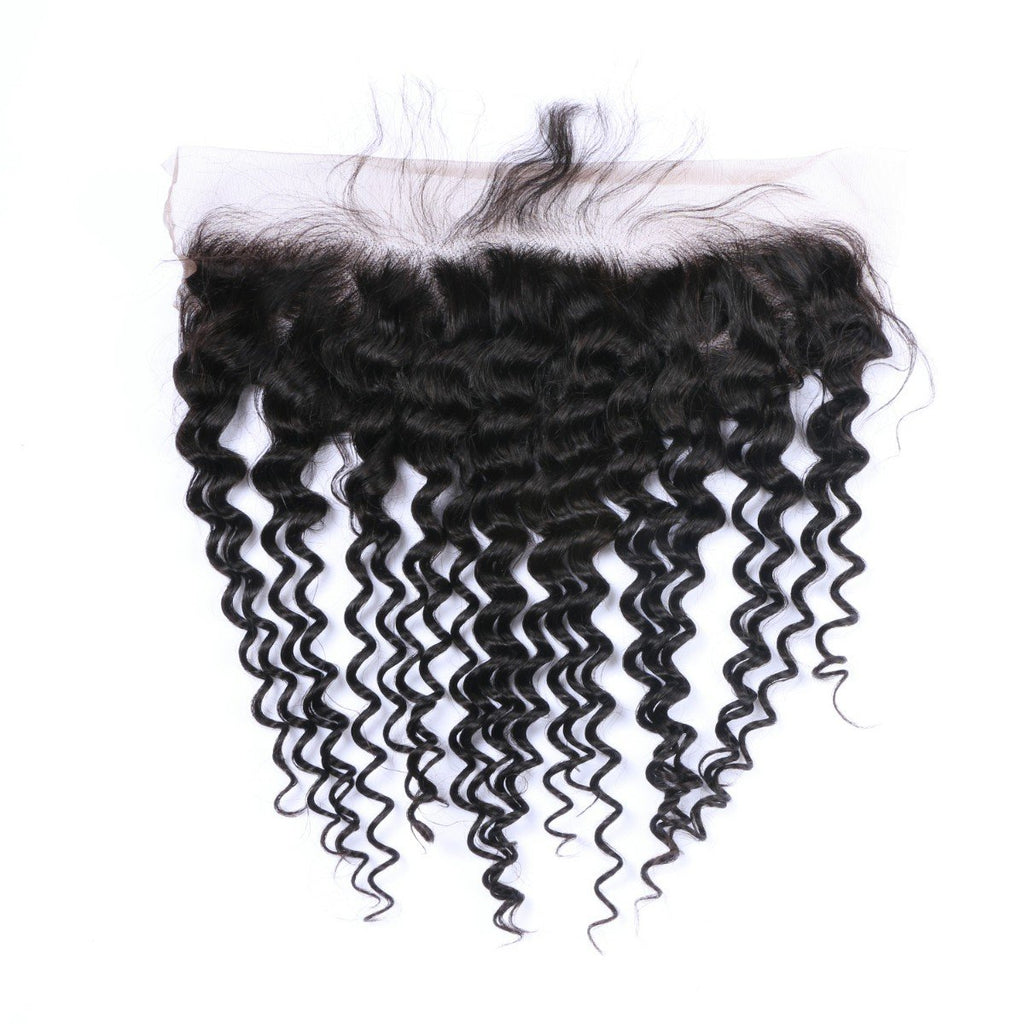 Wholesale Deep Curly Frontal Human Hair Natural Black #1B