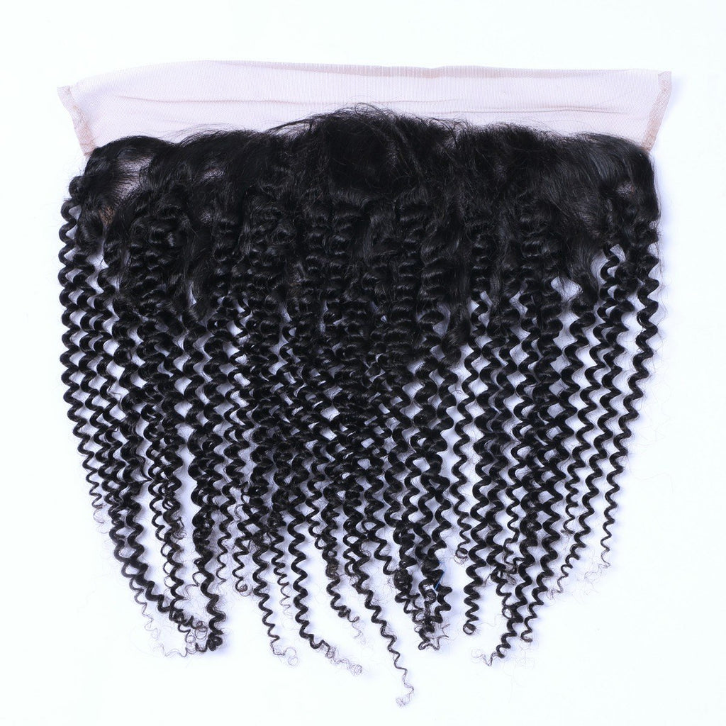 Wholesale Kinky Curly Frontal Human Hair Natrual Black #1B