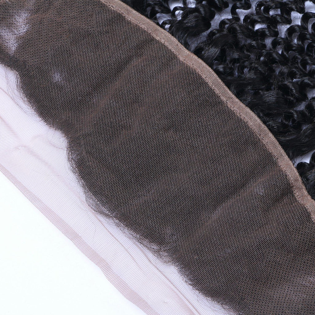 Wholesale Kinky Curly Frontal Human Hair Natrual Black #1B
