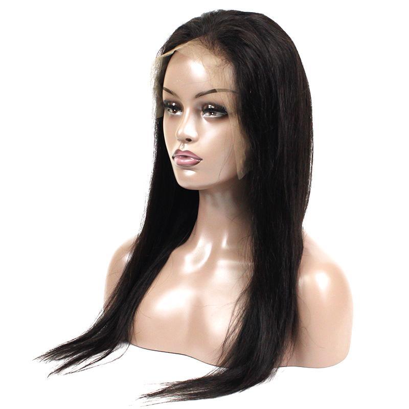 Straight Human Hair Lace Wig Naturlal Black #1B