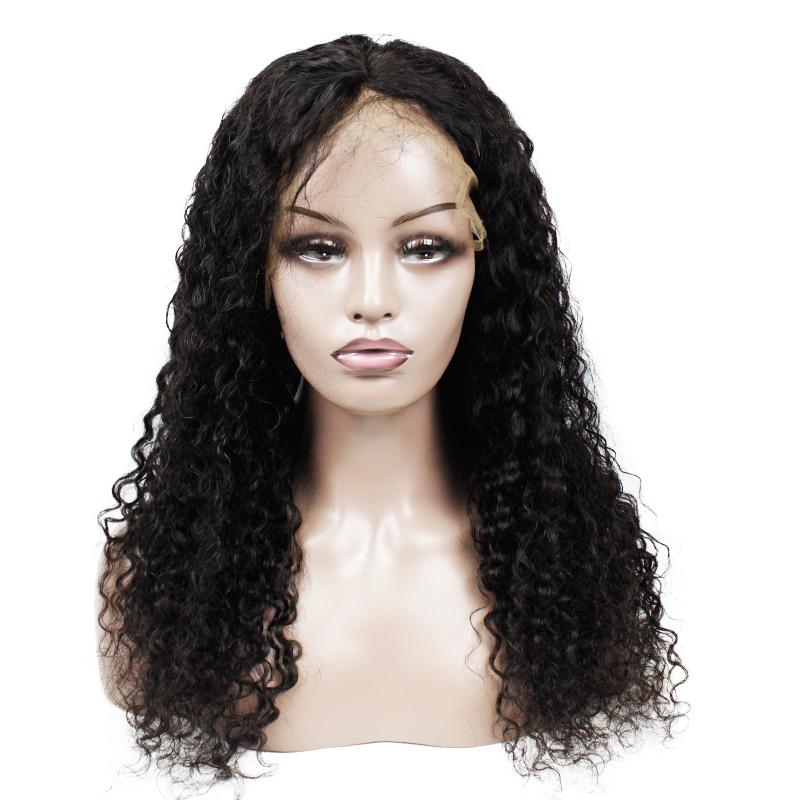 Water Wave Human Hair Lace Wig Naturlal Black #1B