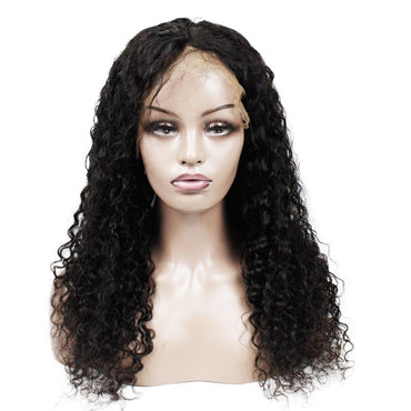 Water Wave Human Hair Lace Wig Naturlal Black #1B