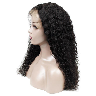 Water Wave Human Hair Lace Wig Naturlal Black #1B