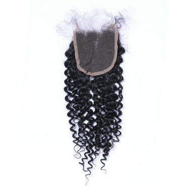 Wholesale Deep Curly Closure Human Hair Natural Black #1B