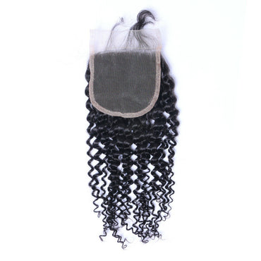 Wholesale Kinky Curly Closure Human Hair Natural Black #1B