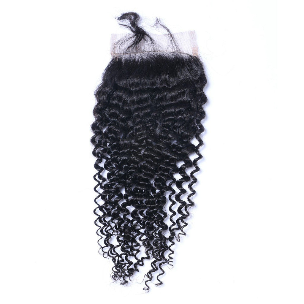 Wholesale Kinky Curly Closure Human Hair Natural Black #1B