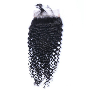Wholesale Kinky Curly Closure Human Hair Natural Black #1B
