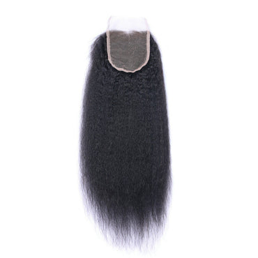 Wholesale Kinky Straight Closure Human Hair Natural Black #1B