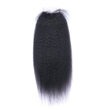 Wholesale Kinky Straight Closure Human Hair Natural Black #1B