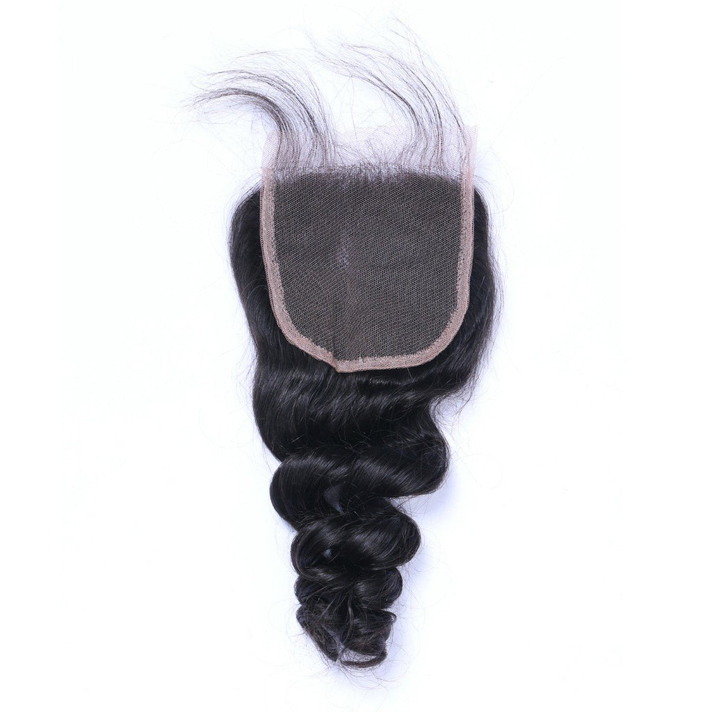 Wholesale Loose Wave Closure Human Hair Natural Black #1B