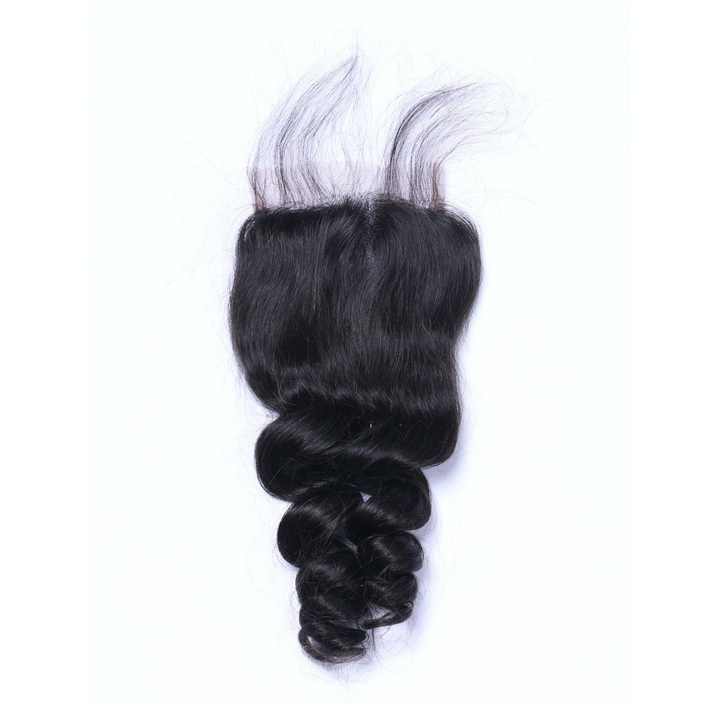 Wholesale Loose Wave Closure Human Hair Natural Black #1B