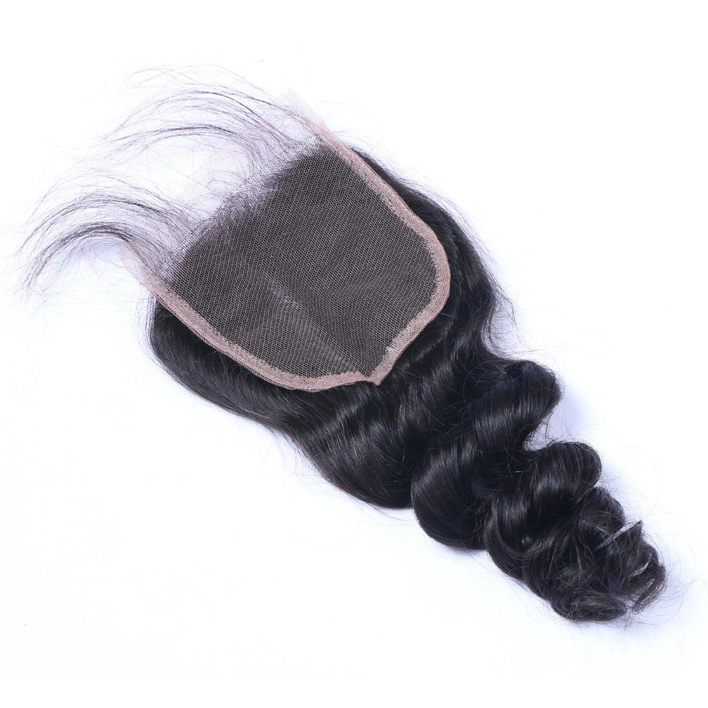 Wholesale Loose Wave Closure Human Hair Natural Black #1B
