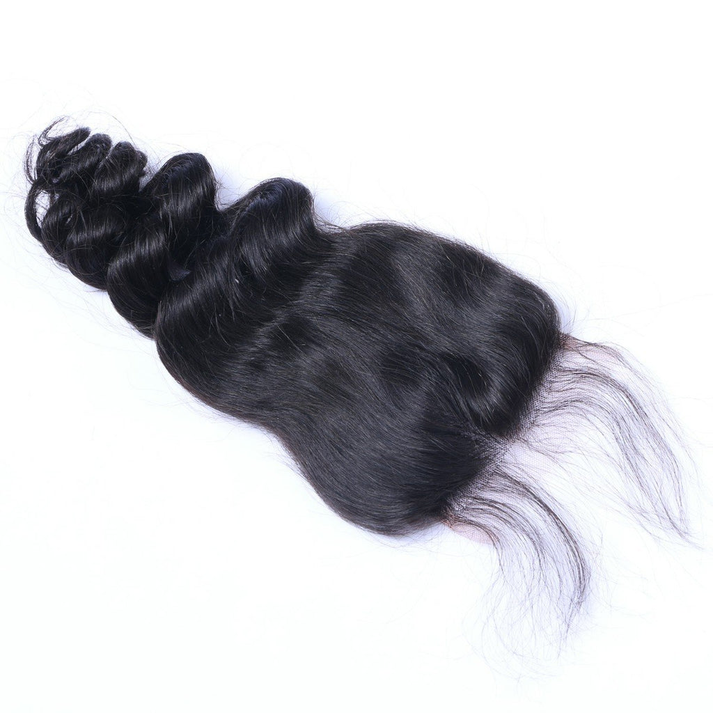 Wholesale Loose Wave Closure Human Hair Natural Black #1B